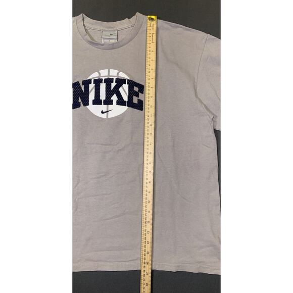 Y2K NIKE Basketball Graphic 3D Print Crewneck T-Shirt Gray Tag Large #12 - Picture 8 of 10